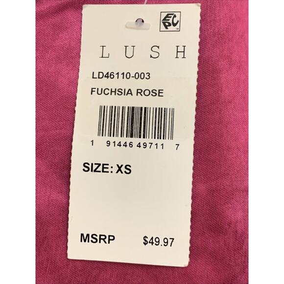 Lush Violet Rose Pleated Ruched Satin Sleeveless Dress Womens XS Nwt - Picture 6 of 9